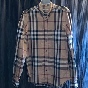 Burberry Brit Men's Long Sleeve Check Shirt Camel